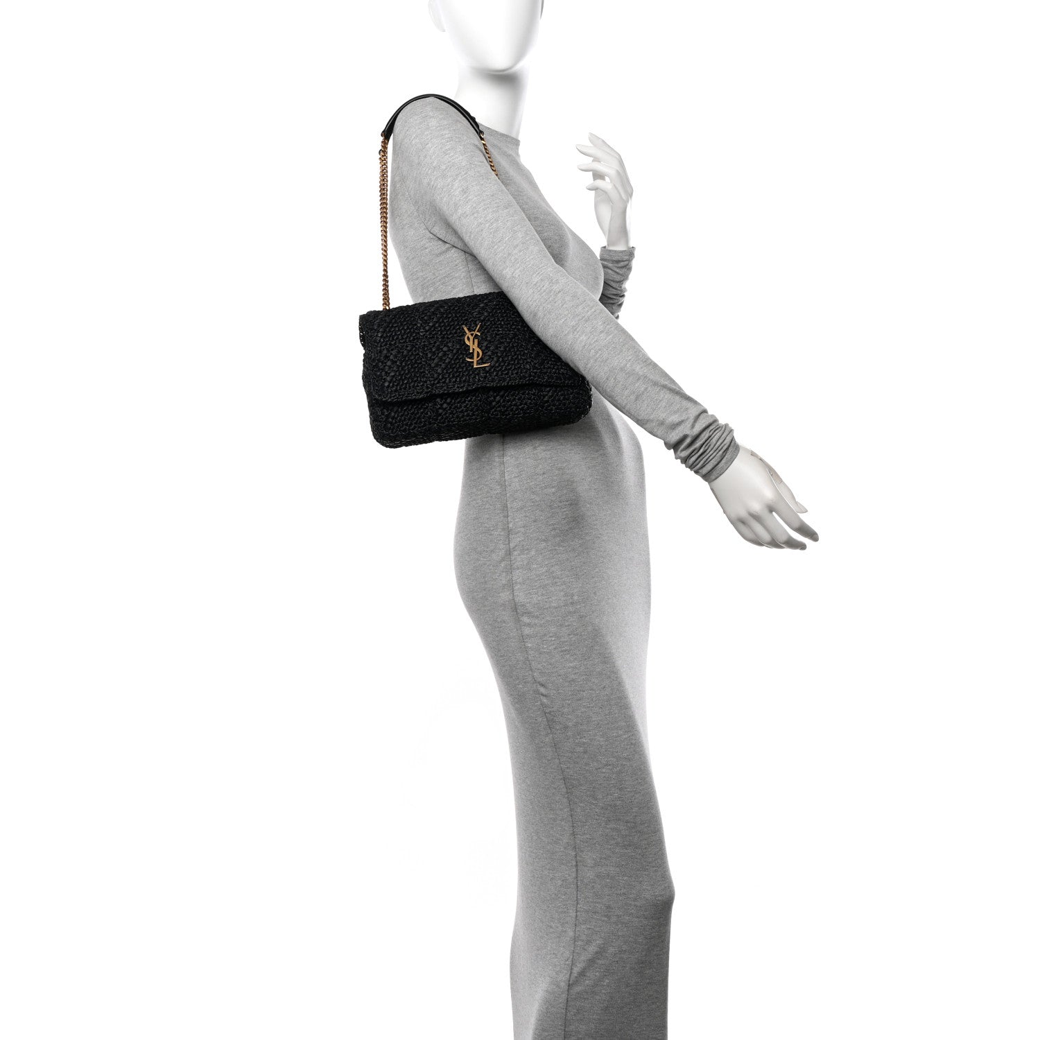 Saint Laurent Raffia Monogram Medium Jamie Black 2 of 11