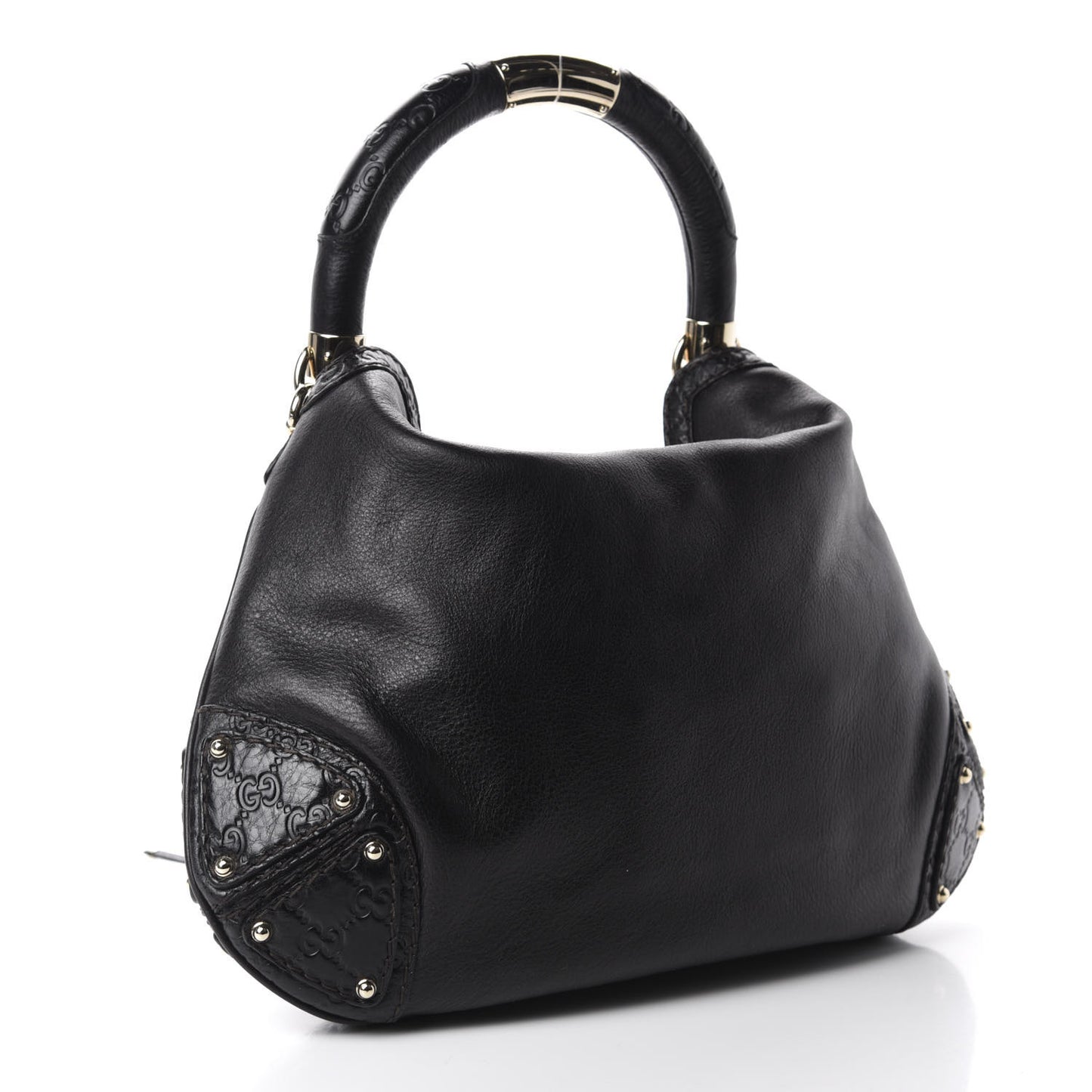 Calfskin Medium Indy Top Handle Hobo Black