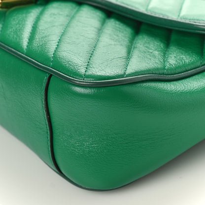 Gucci Azalea Calfskin Enamel Matelasse Diagonal Small Torchon GG Marmont Shoulder Bag New Shamarock Emerald 9 of 10