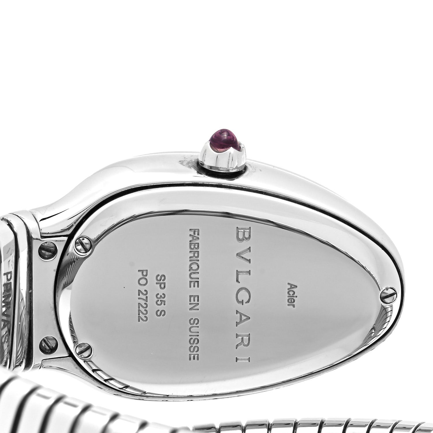 Bulgari Stainless Steel Diamond Bezel 35mm Serpenti Tubogas Double Spiral Quartz Watch 4 of 5