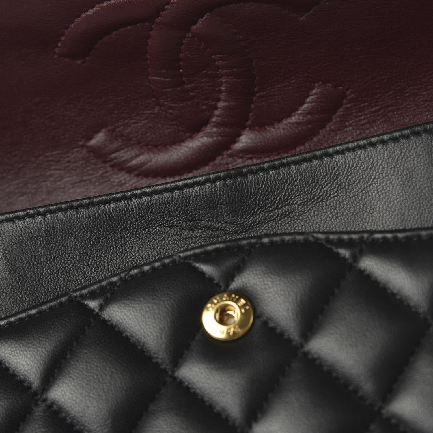 Chanel Lambskin Quilted Medium Double Flap Black 12 of 14