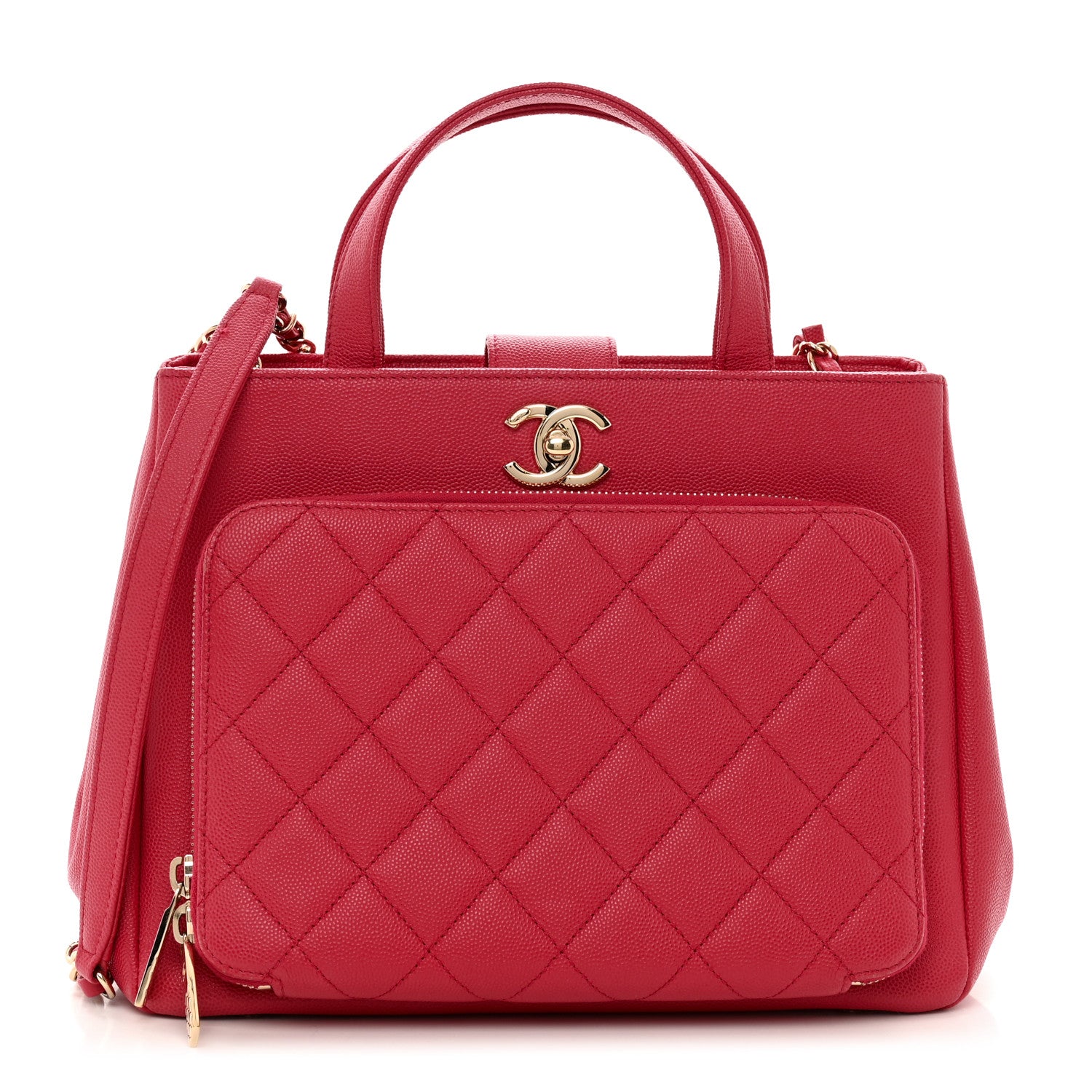 Chanel Caviar Quilted Small Business Affinity Shopping Bag Red 1 of 11