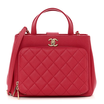 Chanel Caviar Quilted Small Business Affinity Shopping Bag Red 1 of 11