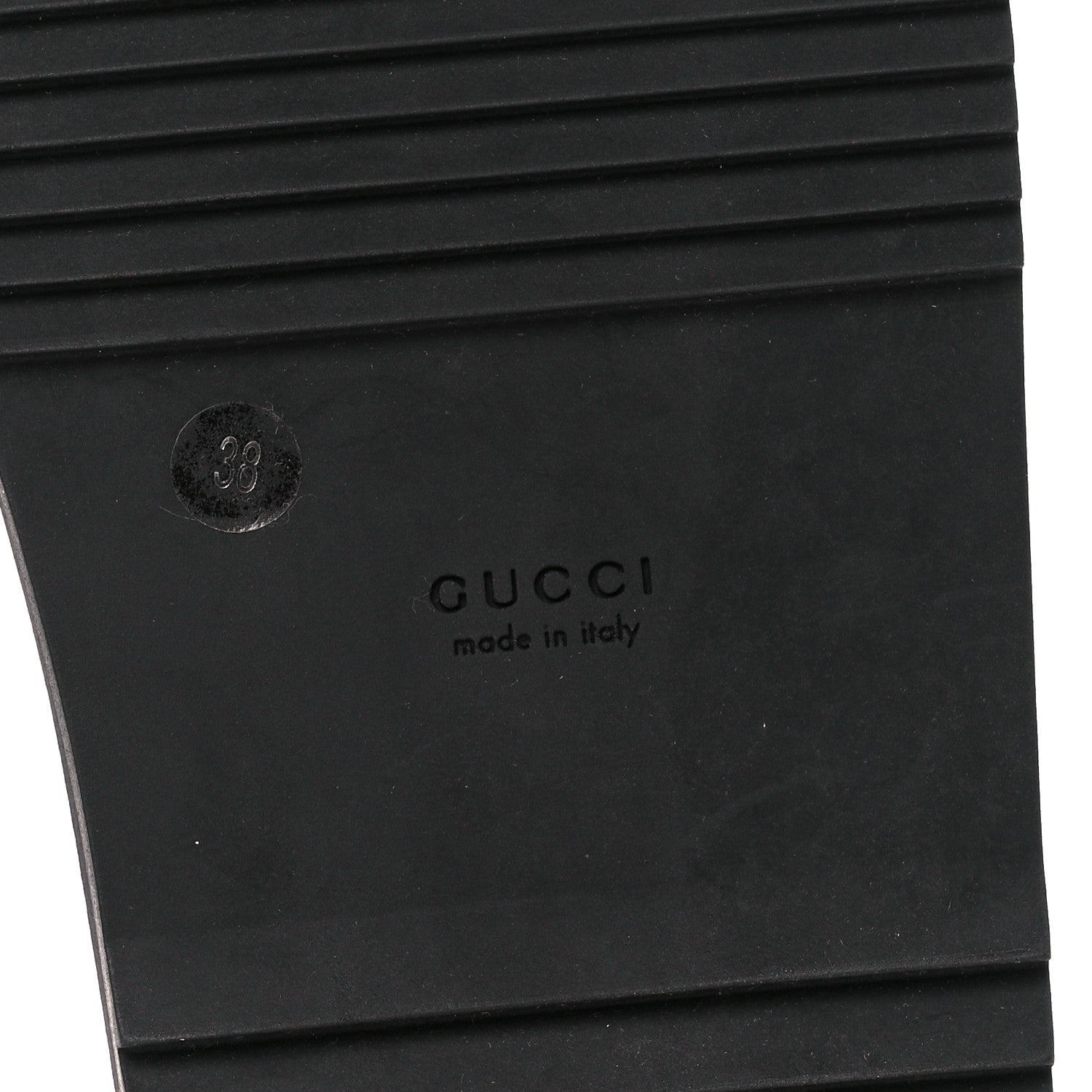 Gucci Logo Calfskin Slingback Sandals 38 Black 6 of 9