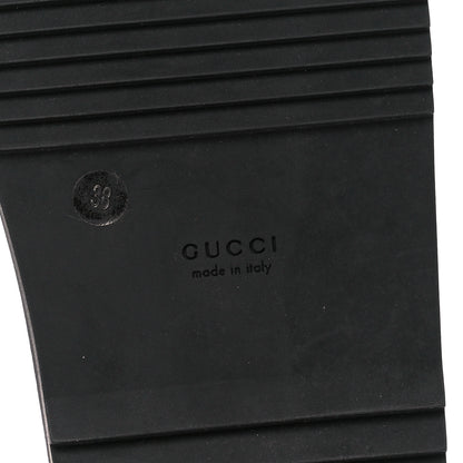 Gucci Logo Calfskin Slingback Sandals 38 Black 6 of 9