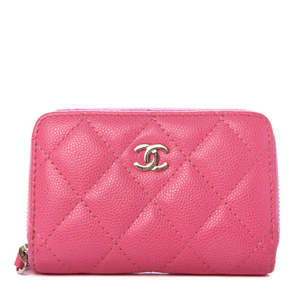 Chanel Caviar Quilted Zip Coin Purse Pink 1 of 8