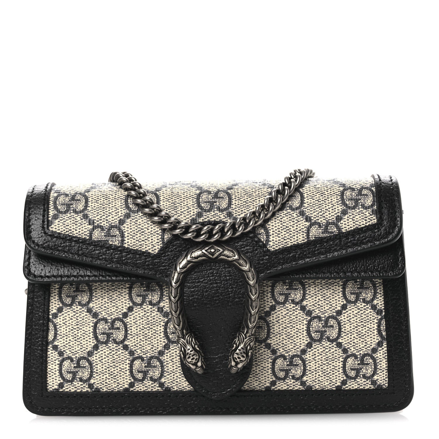 Gucci GG Supreme Monogram Textured Dollar Calfskin Super Mini Dionysus Shoulder Bag Beige Blue 8 of 10