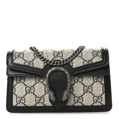 Gucci GG Supreme Monogram Textured Dollar Calfskin Super Mini Dionysus Shoulder Bag Beige Blue 8 of 10
