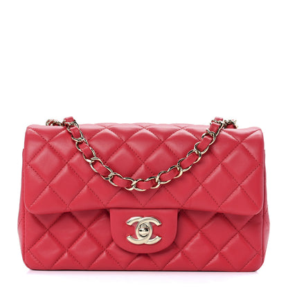 Chanel Lambskin Quilted Mini Rectangular Flap Red 1 of 13