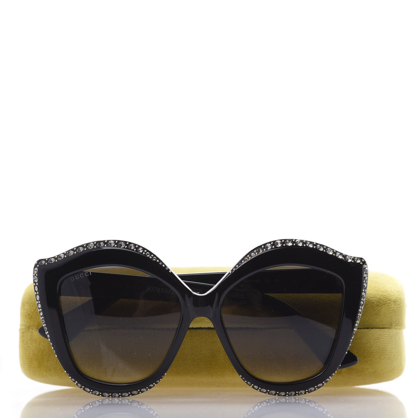 Crystal Cat Eye Sunglasses GG0118S Black