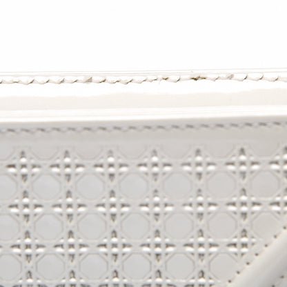 Christian Dior Patent Micro-Cannage Diorama Wallet on Chain Pouch White 9 of 10