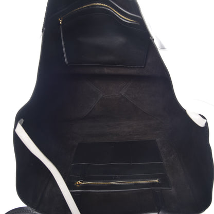 Celine Calfskin Large Horizontal Cabas Phantom White Black 5 of 8
