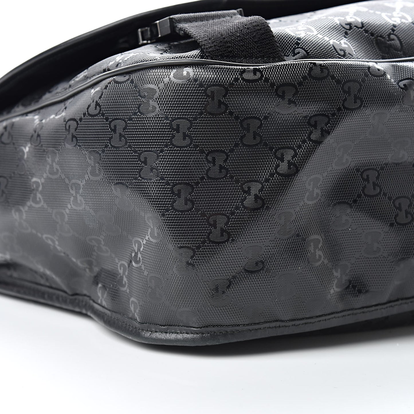 Imprime Monogram Large Double Buckle Flap Messenger Bag Black