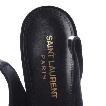 Saint Laurent Suede Opyum 110 Slingback Sandals 37 Black 6 of 11