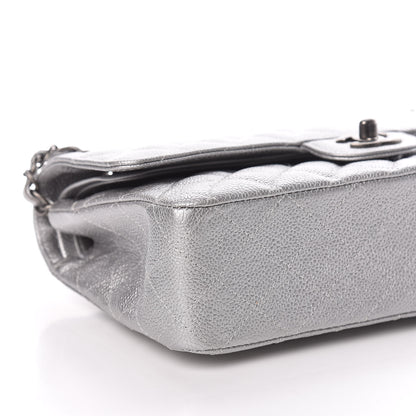 Chanel Metallic Caviar Quilted Medium Double Flap Silver 5 of 10