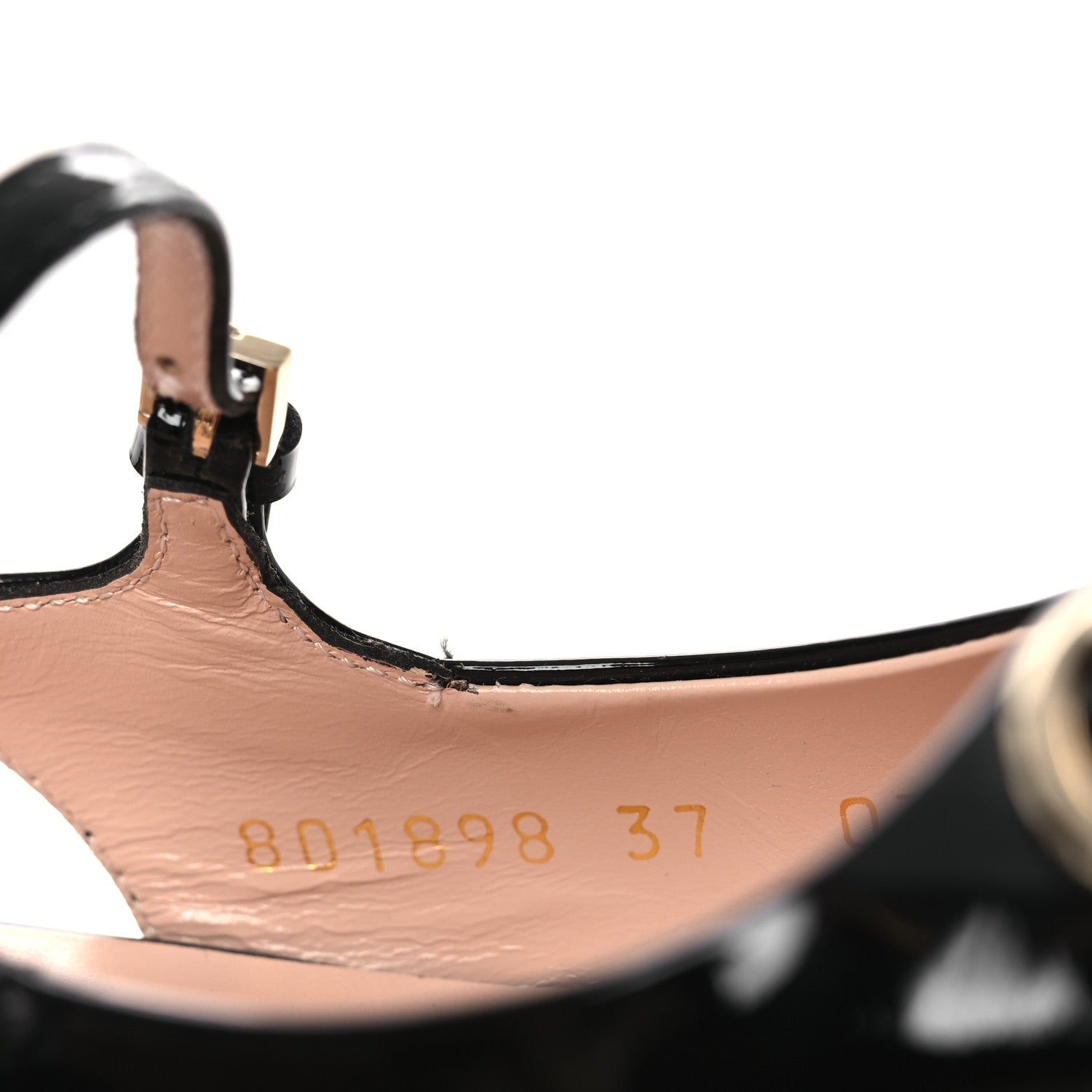 Gucci Vernice Crystal Horsebit Charlotte 42mm Slingback Pumps 37 Black Multicolor 13 of 14