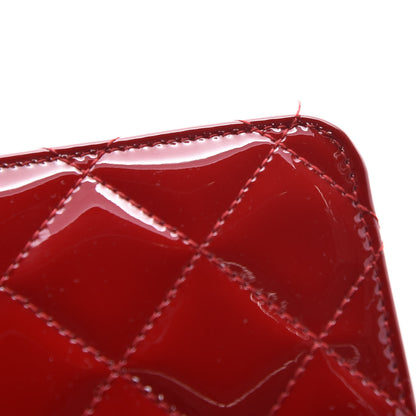 Chanel Patent Quilted Wallet On Chain WOC Red 9 of 12