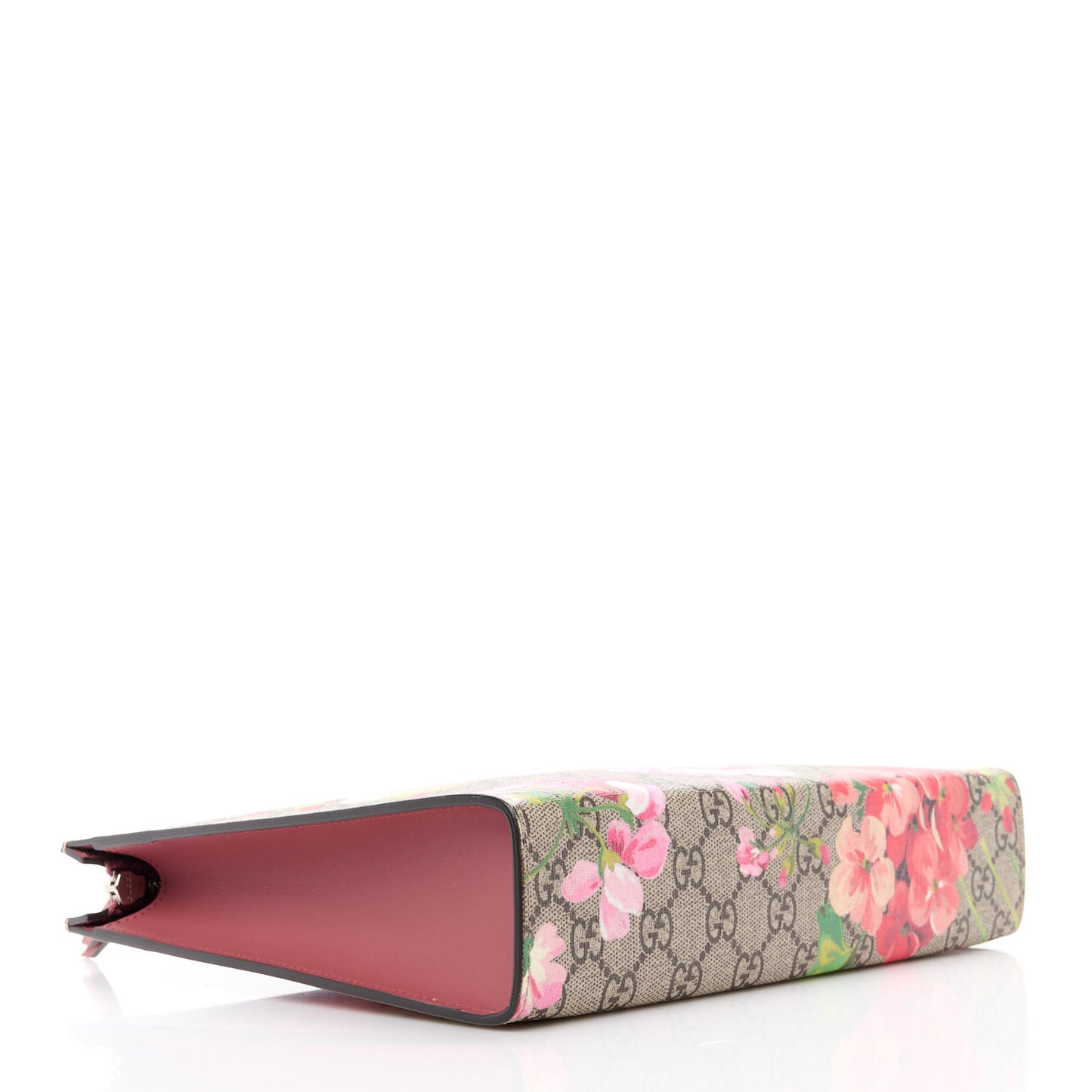 GG Supreme Monogram Blooms Large Cosmetic Case Beige Multicolor Dry Rose