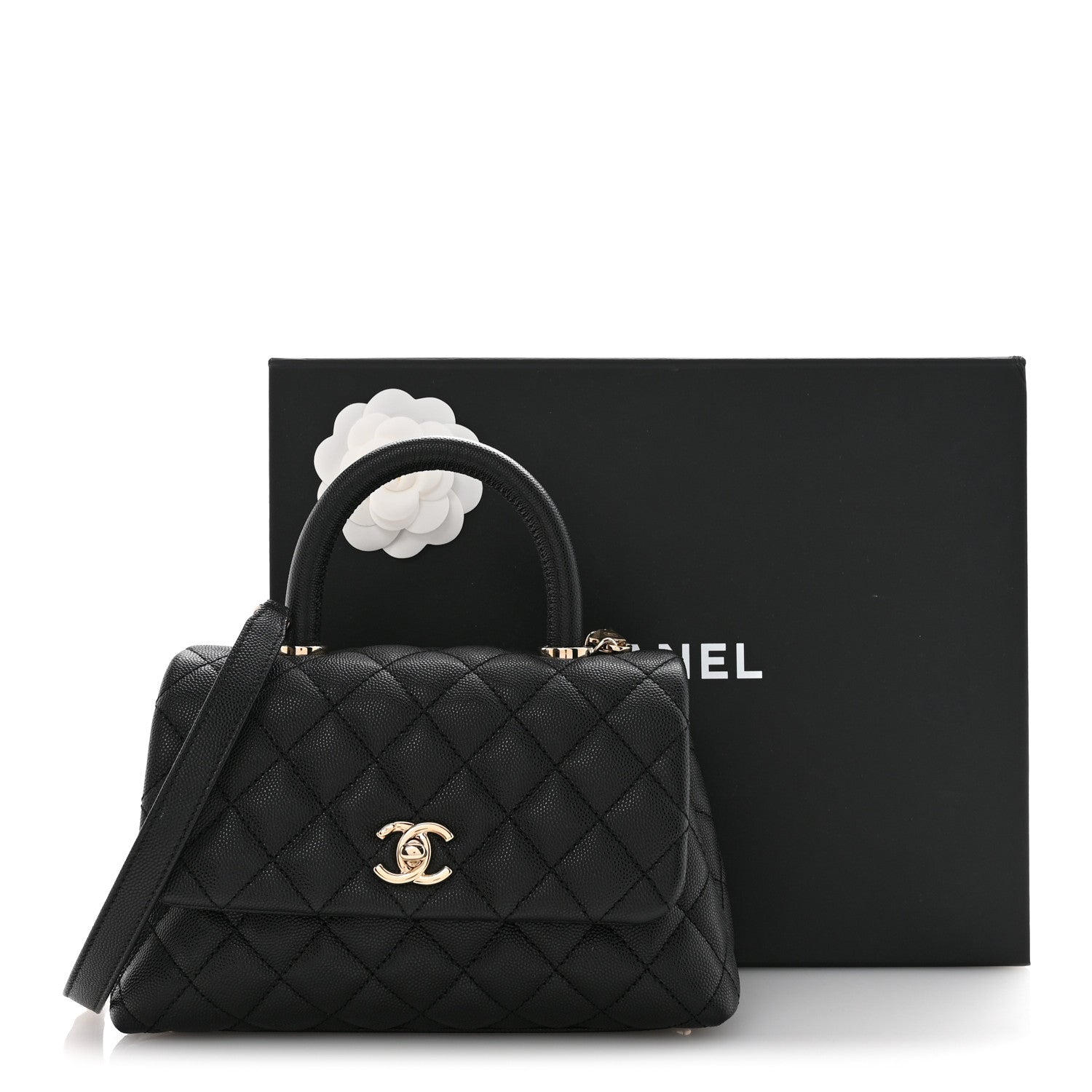 Chanel Caviar Quilted Mini Coco Handle Flap Black 1813205