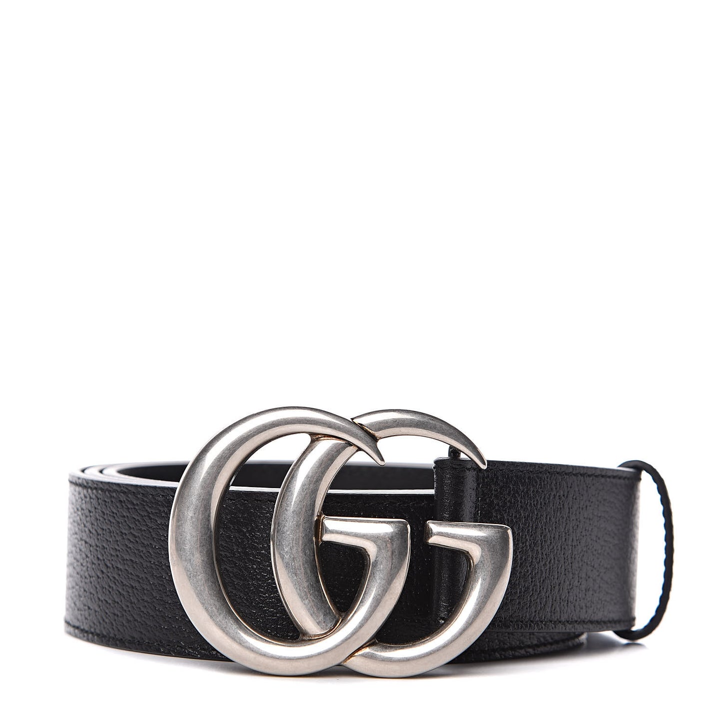 Textured Dollar Calfskin Nickel Double G 40mm Belt 110 44 Black