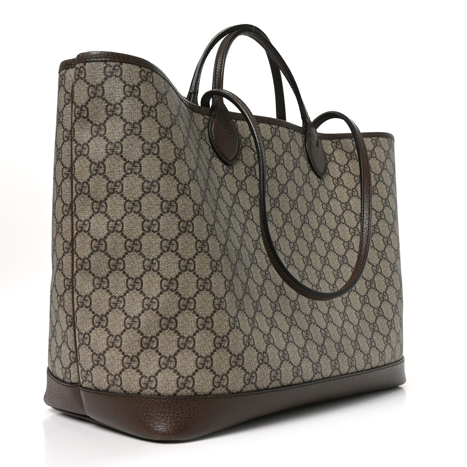 Gucci GG Supreme Monogram Textured Calfskin Medium Ophidia Shoulder Tote Bag Beige Ebony New Acero 3 of 10