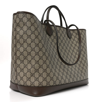 Gucci GG Supreme Monogram Textured Calfskin Medium Ophidia Shoulder Tote Bag Beige Ebony New Acero 3 of 10