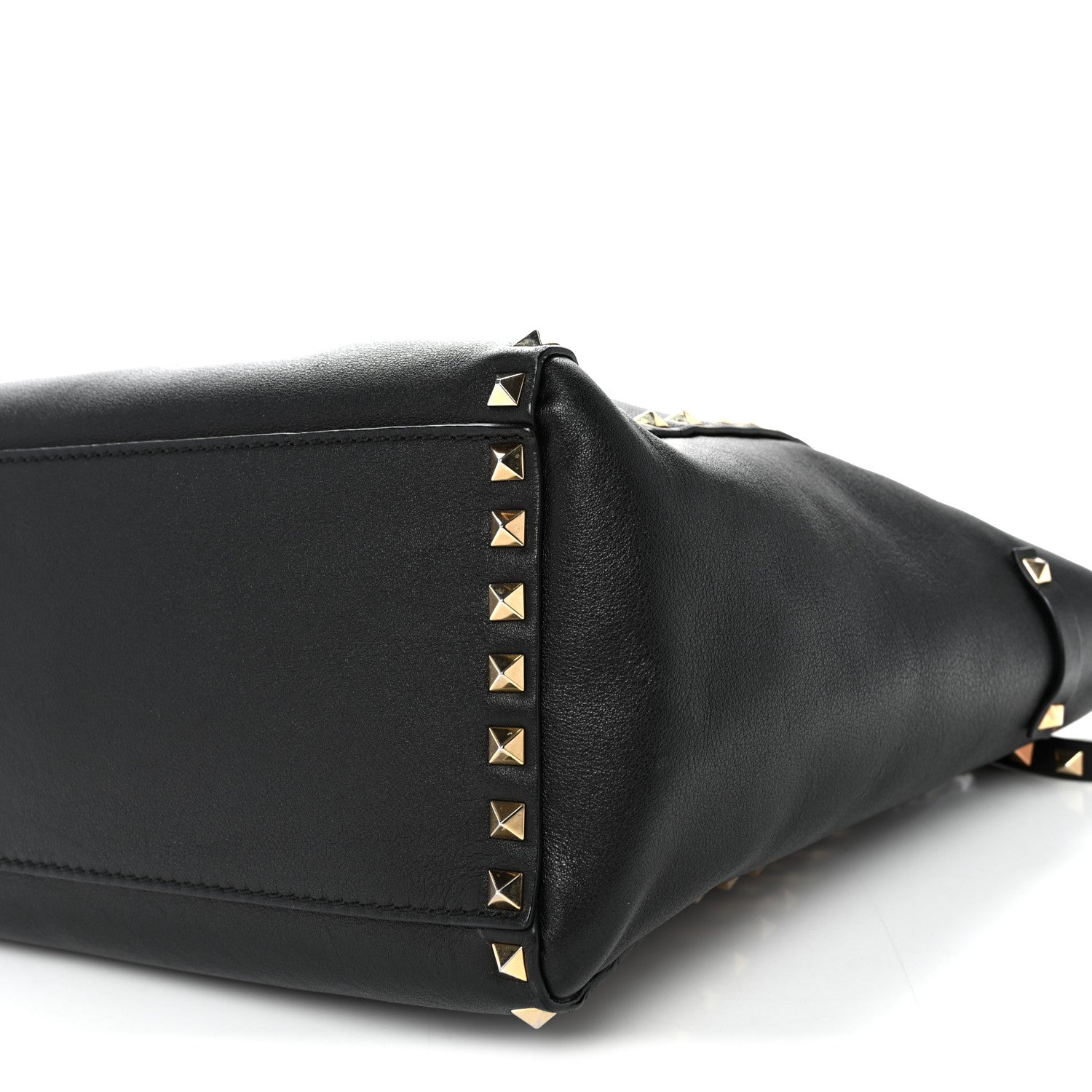 Valentino Garavani Vitello Rockstud Double Handle Tote Black 10 of 10