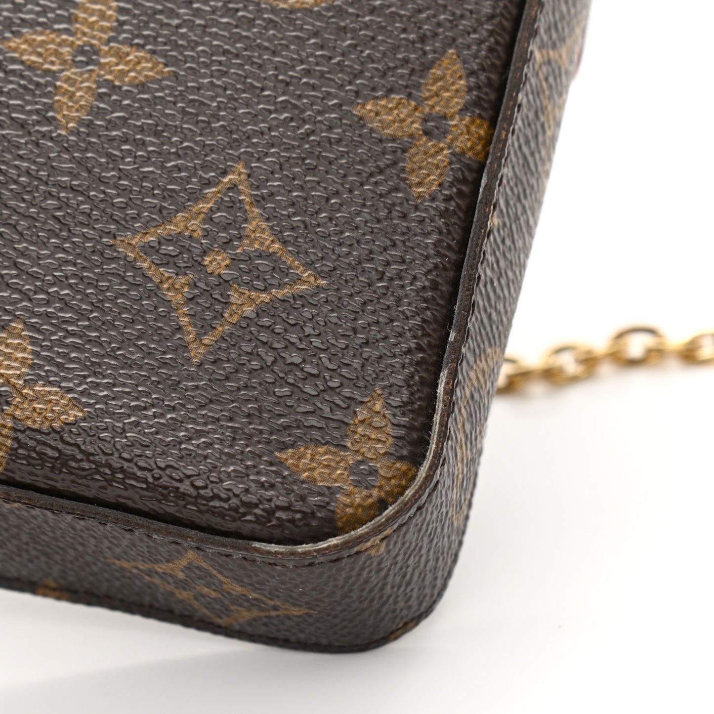 Monogram Pochette Felicie Chain Wallet Fuchsia