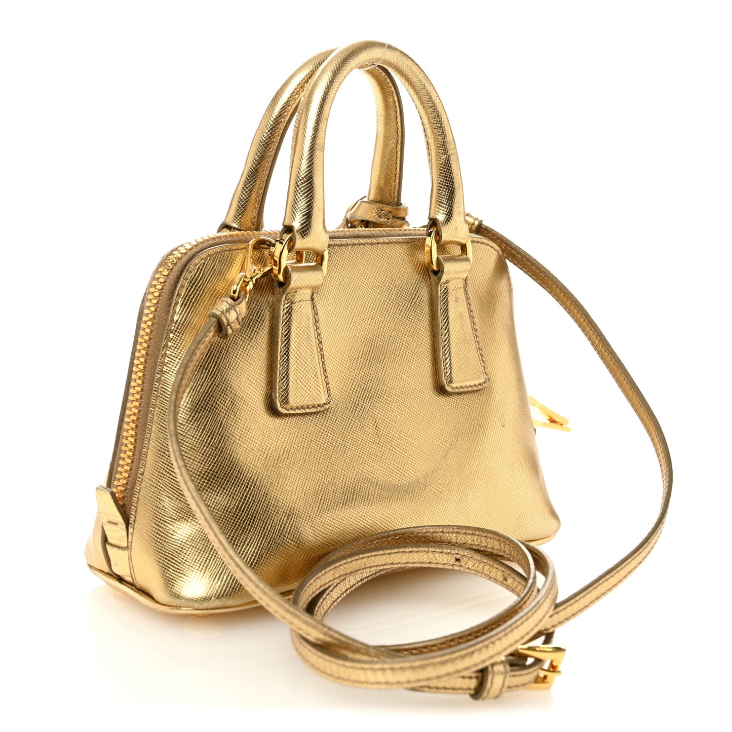 Saffiano Lux Mini Promenade Tote Platino