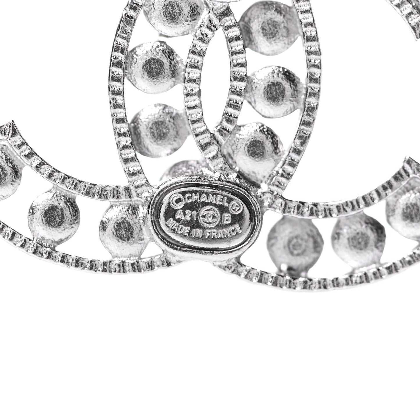 Crystal CC Earrings Silver