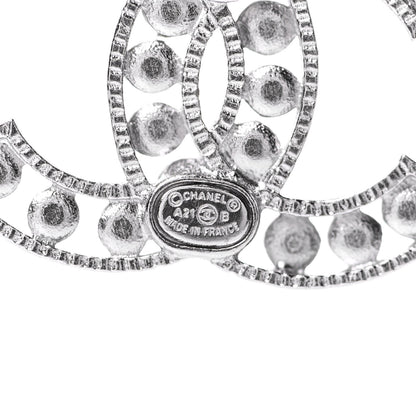 Chanel Crystal CC Earrings Silver 4 of 4