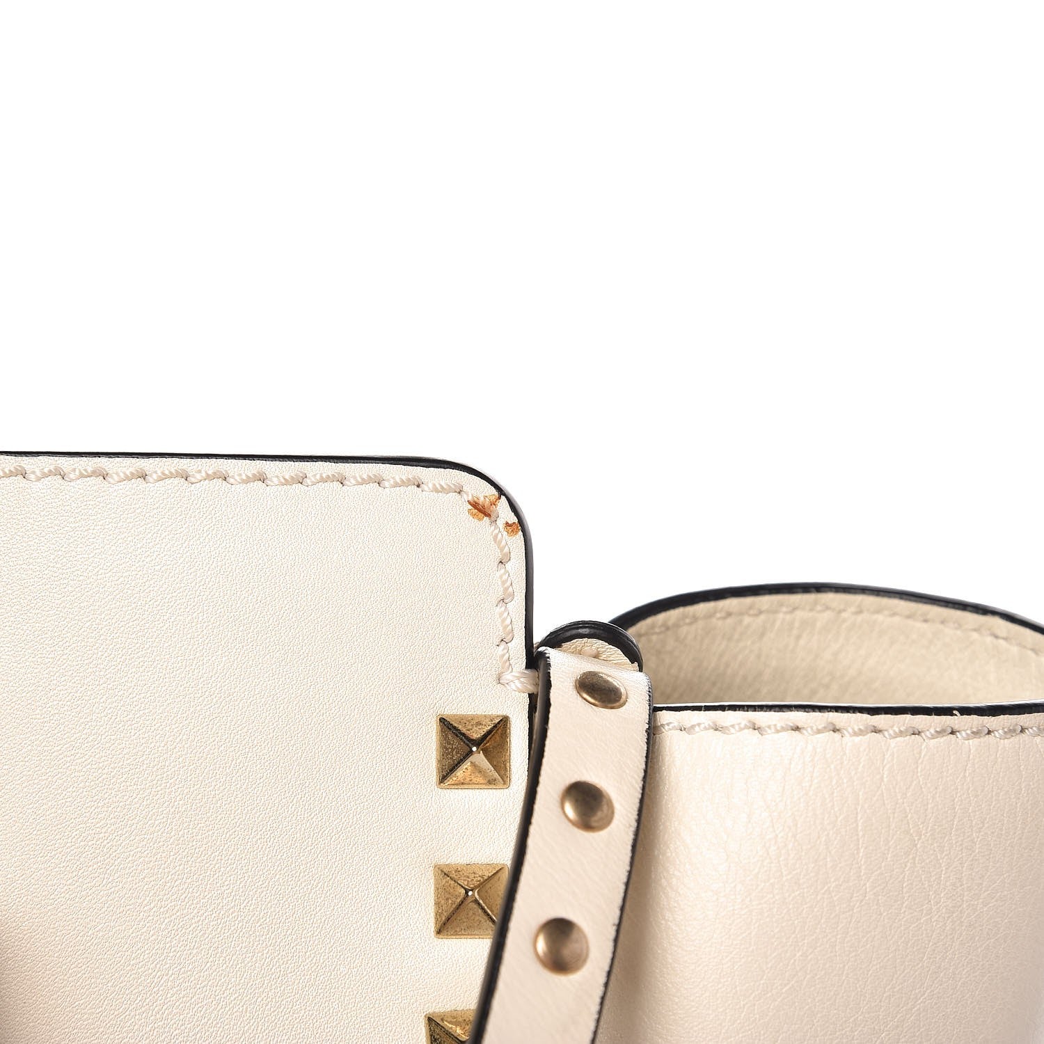 Valentino Garavani Vitello Rockstud Double Handle Tote Ivory 8 of 13