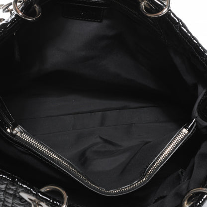 Christian Dior Patent Cannage Dior Soft Shopping Tote Black 5 of 7