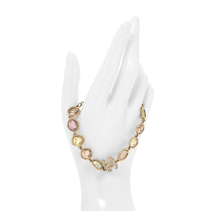 Chanel Metal Glass Crystal Strass Pearl CC Chain Bracelet Gold Multicolor Pearly White 2 of 5