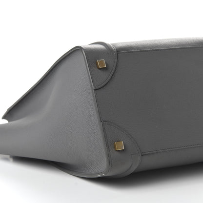 Celine Drummed Calfskin Mini Luggage Kohl 6 of 9