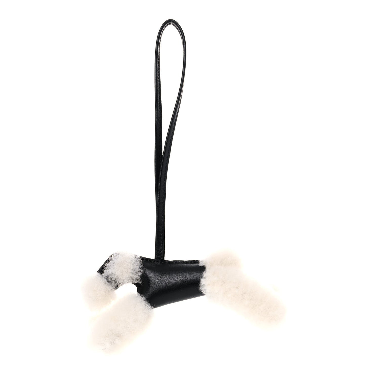 Milo Lambskin Shearling Budy Charm Black