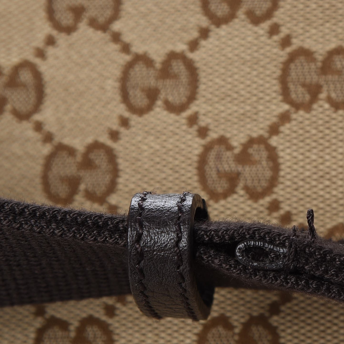 Monogram Large Flap Messenger Bag Beige Dark Brown