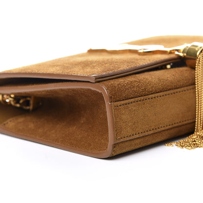 Saint Laurent Suede Small Classic Monogram Kate Tassel Satchel Light Ochre 8 of 12