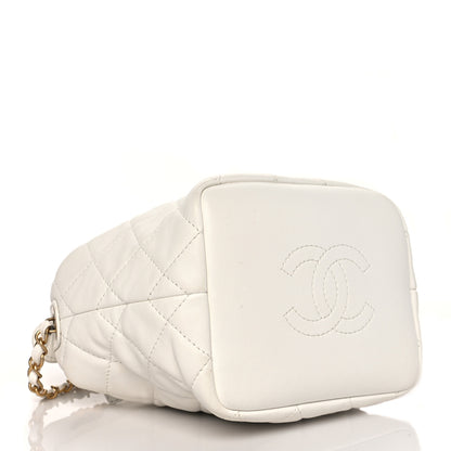 Chanel Lambskin Quilted Small Perfect Meeting Hobo White 5 of 11