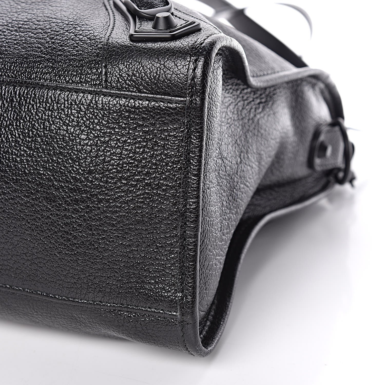 Balenciaga Shiny Grained Goatskin Black Metallic Edge City Black 6 of 10