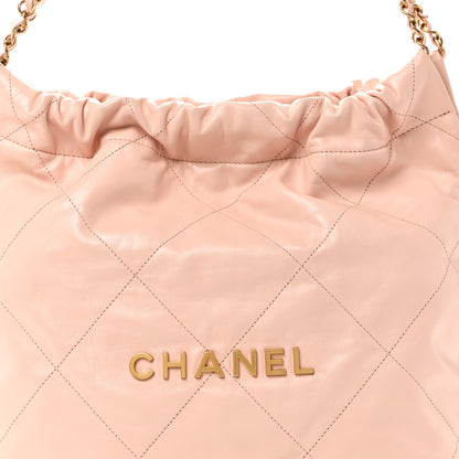 Chanel Shiny Calfskin Quilted Small Chanel 22 Light Pink 9 of 11