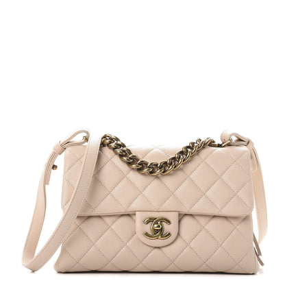 Chanel Shiny Sheepskin Quilted Small Trapezio Flap Beige 1 of 9