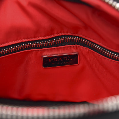 Prada Tessuto Nylon Pocket Top Handle Cargo Shoulder Bag Black Fuoco 6 of 9
