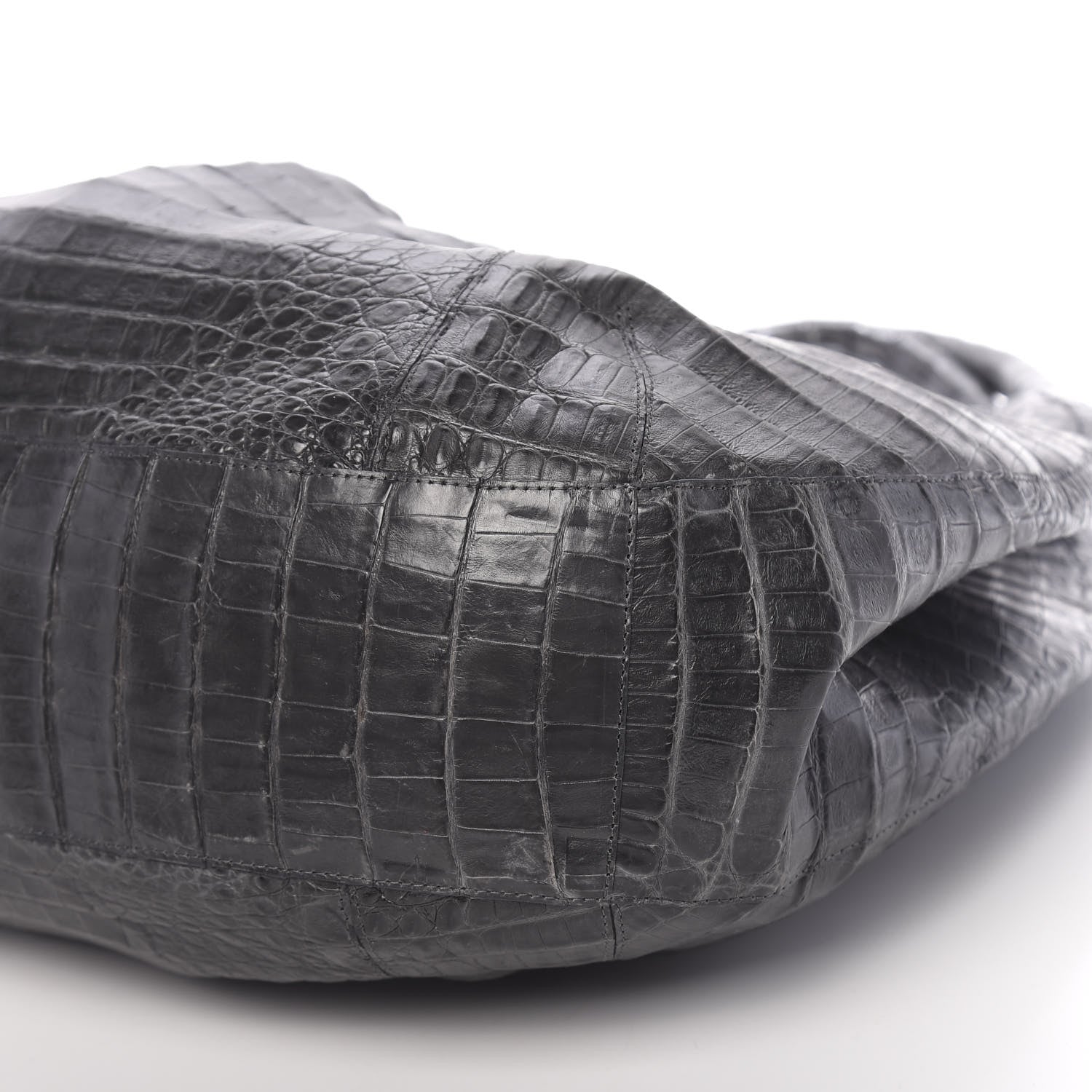 Nancy Gonzalez Crocodile Hobo Grey 9 of 10