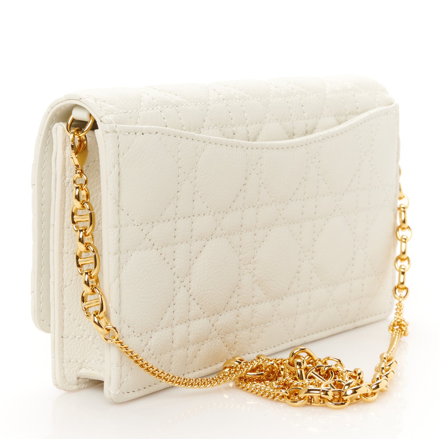 Christian Dior Supple Calfskin Caro Pouch with Chain Latte 3 of 11