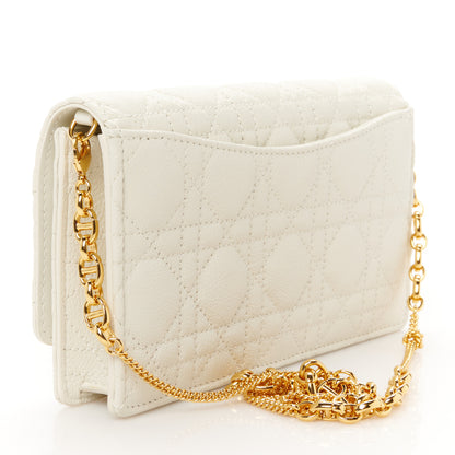 Christian Dior Supple Calfskin Caro Pouch with Chain Latte 3 of 11