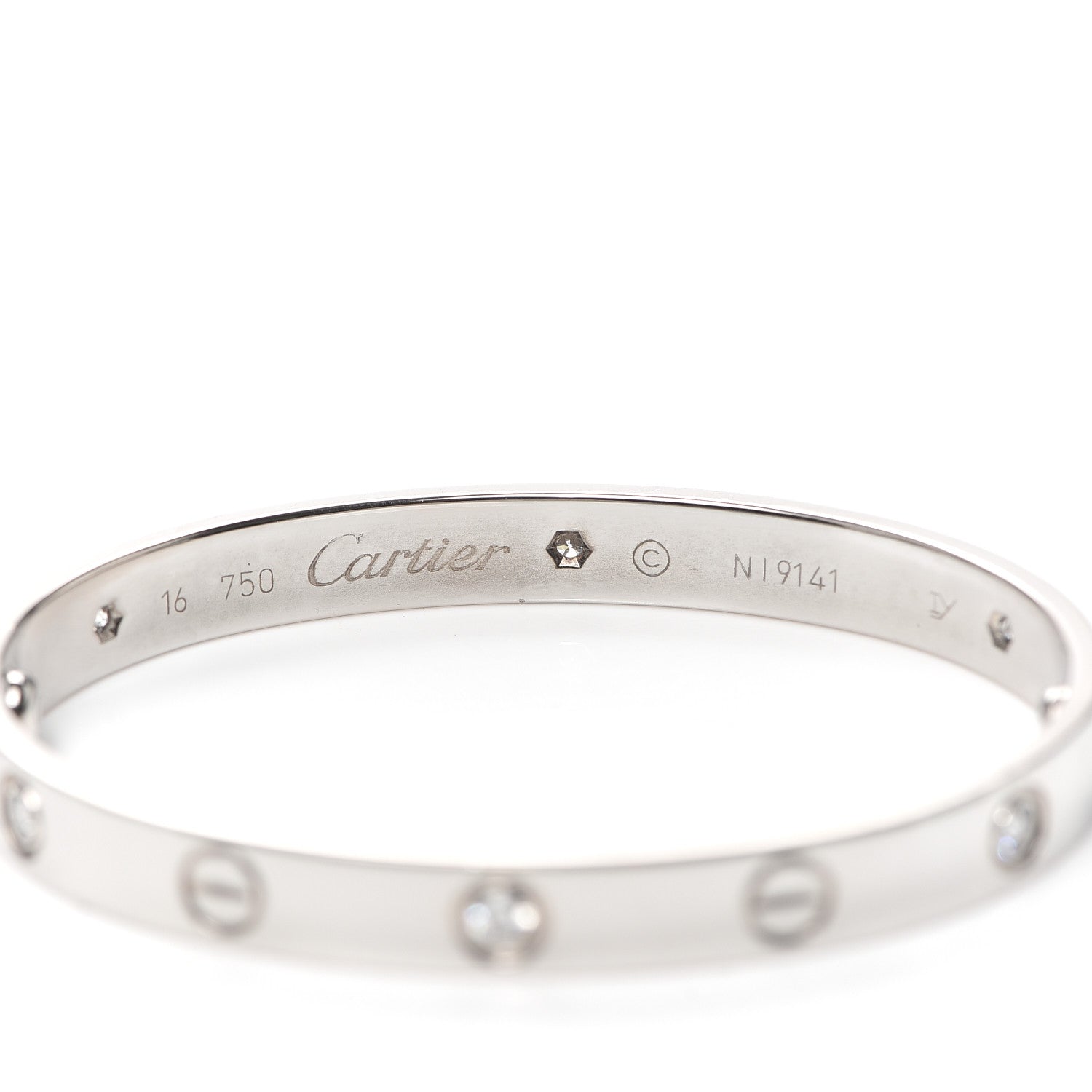 Cartier 18K White Gold 6 Diamond LOVE Bracelet 16 4 of 4