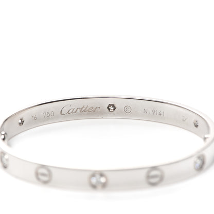 Cartier 18K White Gold 6 Diamond LOVE Bracelet 16 4 of 4