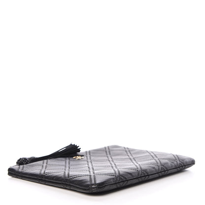Chanel Calfskin Stitched Tassel CC Cosmetic Case Black 4 of 8