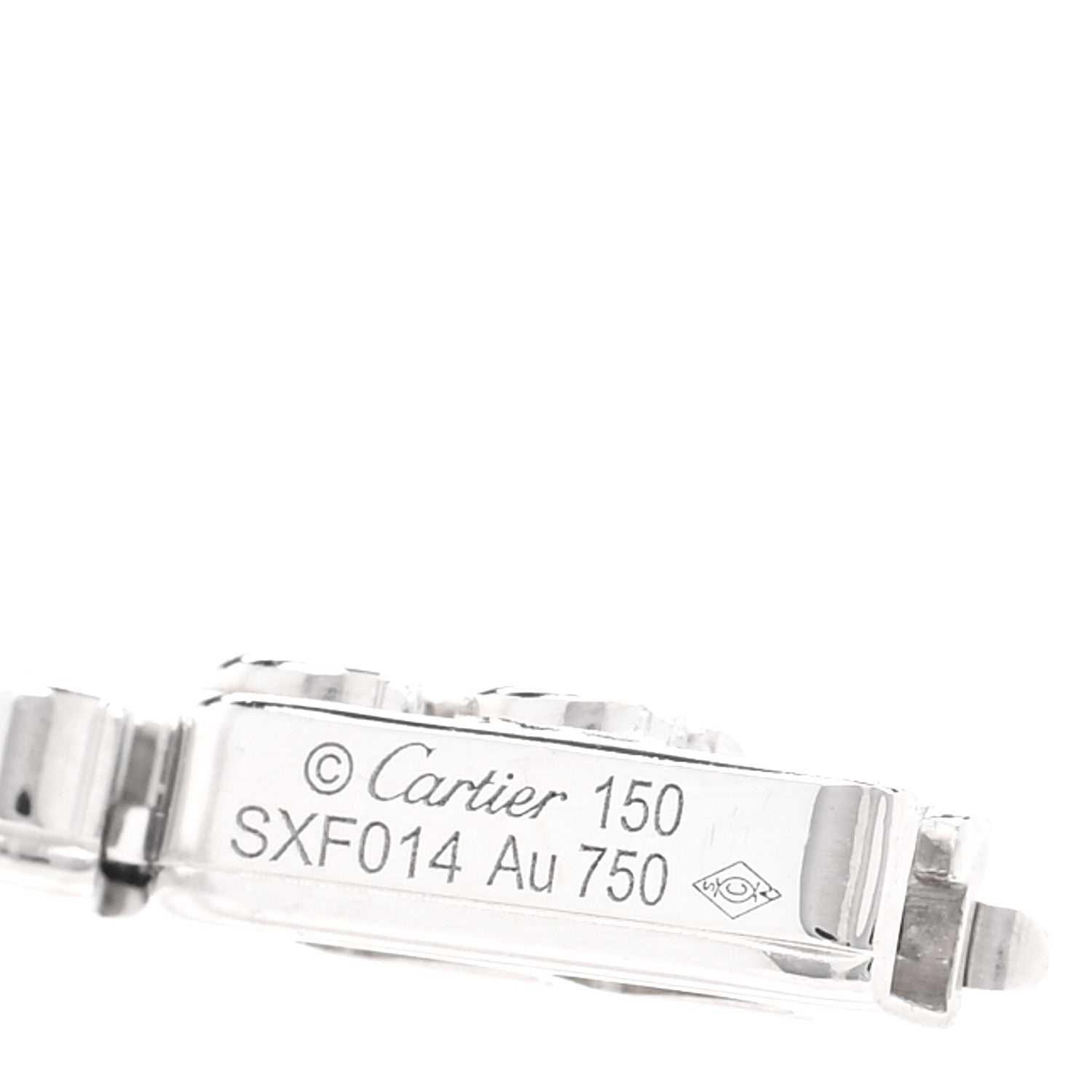 Cartier 18K White Gold Diamond 1.53ctw Lignes Essentielles Bezel Set Bracelet 3 of 4